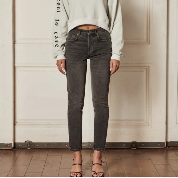 NWT Boyish The Billy High Rise Skinny Jeans Space Odyssey Black Size 26 - Picture 2 of 13